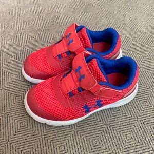 Under Armour Red and Blue Toddler Sneakers 8